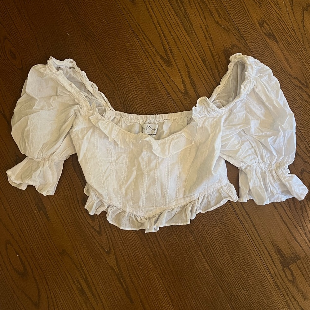 White Ruffle Off-Shoulder Top